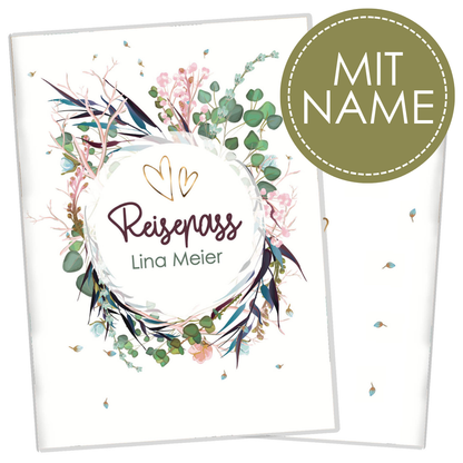 Flower Party Reisepasshülle für Erwachsene und Kinder Mit Namen