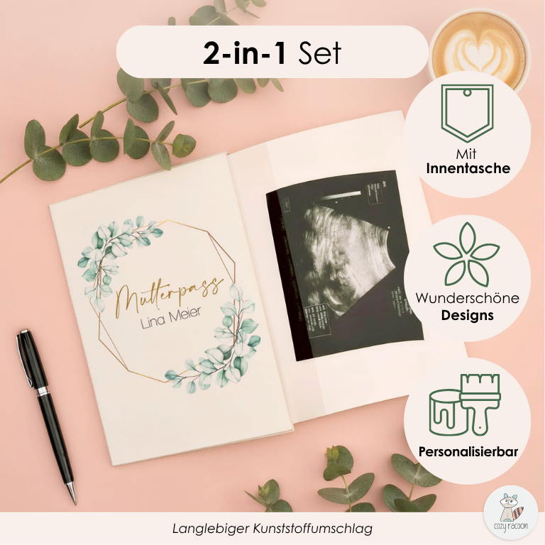 Eukalyptus Mutterpasshülle Mit Personalisierung