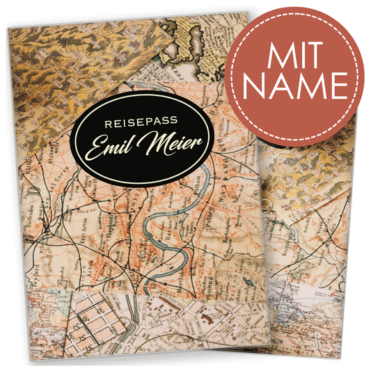 Karte Reisepasshülle für Erwachsene und Kinder Mit Namen