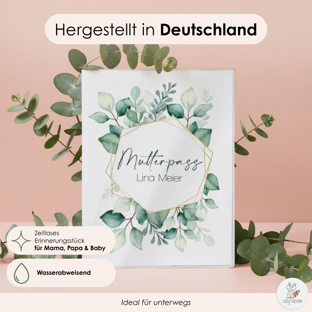 Green Leaves Mutterpasshülle Mit Personalisierung