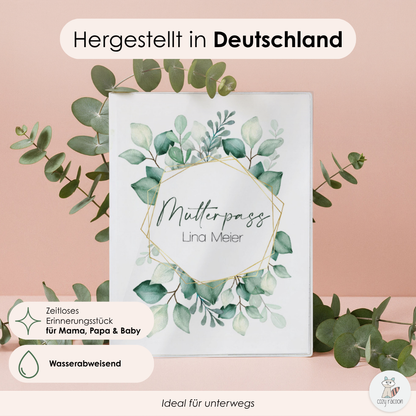 Green Leaves Mutterpasshülle Mit Personalisierung