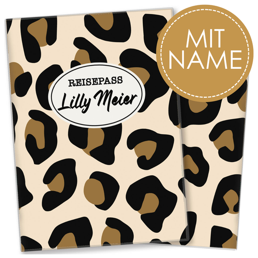 Animal Print Reisepasshülle für Erwachsene und Kinder Mit Namen
