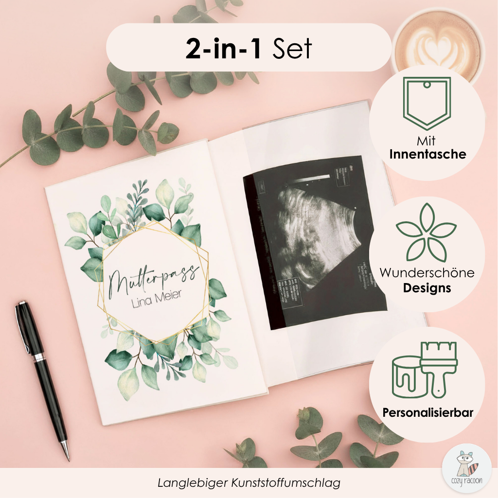 Green Leaves Mutterpasshülle Mit Personalisierung