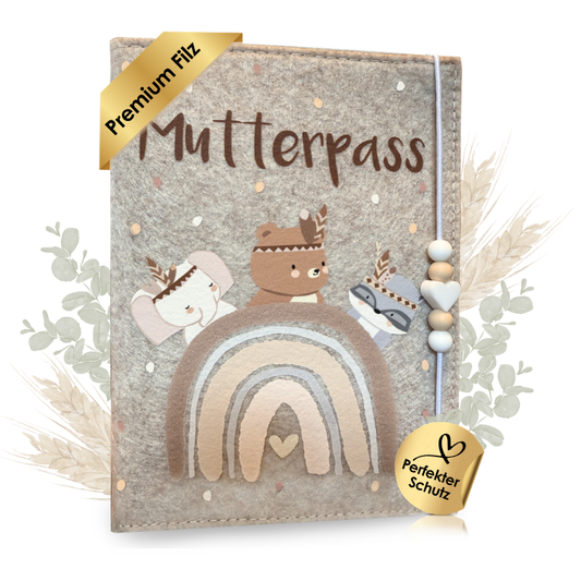 Mutterpass Waldbären Mutterpasshülle aus Filz Ohne Personalisierung