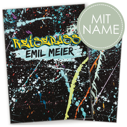 Graffiti Reisepasshülle für Erwachsene und Kinder Mit Namen