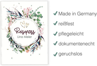 Flower Party Reisepasshülle für Erwachsene und Kinder Mit Namen