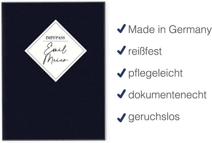 Dark Blue Personalisierbare Impfpasshülle für Erwachsene und Kinder