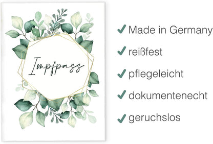 Green Leaves Impfpasshülle für Erwachsene und Kinder