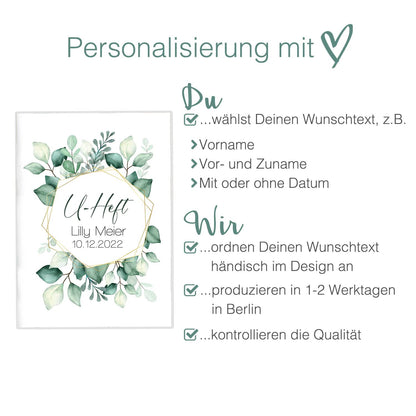 Green Flowers U-Heft und Impfpasshülle Mit Personalisierung