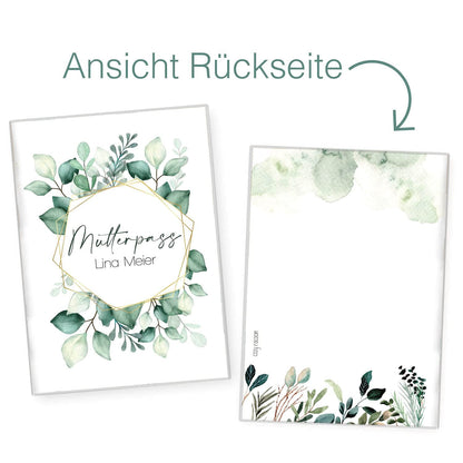 Green Leaves Mutterpasshülle Mit Personalisierung