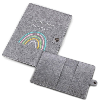 Regenbogen Pastell Mutterpasshülle aus Filz Ohne Personalisierung