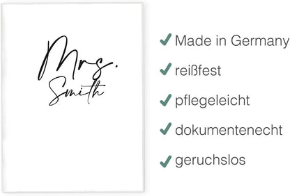 Mrs. Reisepasshülle für Erwachsene und Kinder Mit Namen