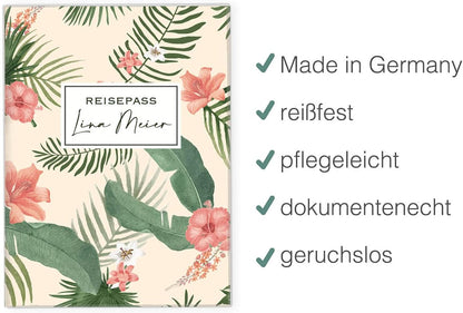 Palmen Reisepasshülle für Erwachsene und Kinder Mit Namen