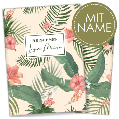 Palmen Reisepasshülle für Erwachsene und Kinder Mit Namen
