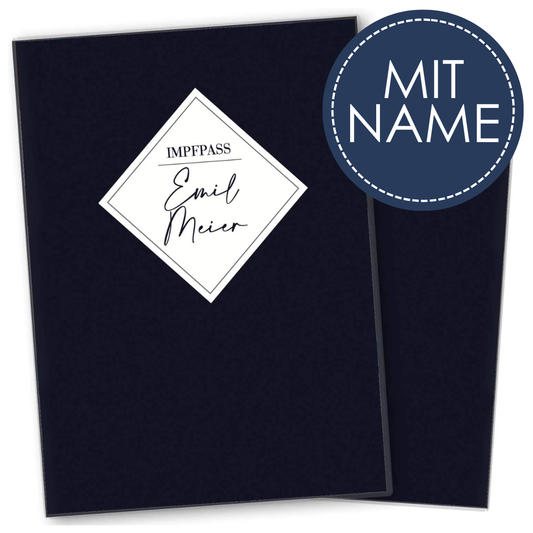 Dark Blue Personalisierbare Impfpasshülle für Erwachsene und Kinder