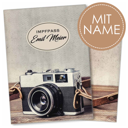Kamera Personalisierbare Impfpasshülle für Erwachsene und Kinder