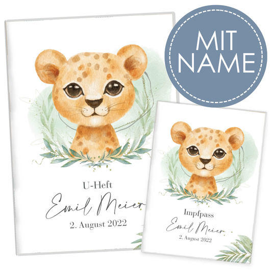 Löwen Junge U-Heft und Impfpasshülle Mit Personalisierung