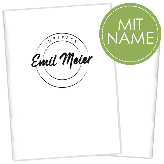 Clear White Personalisierbare Impfpasshülle für Erwachsene und Kinder