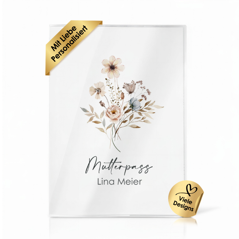 Blumenstrauß Mutterpasshülle Mit Personalisierung