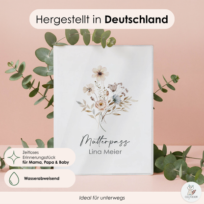 Blumenstrauß Mutterpasshülle Mit Personalisierung