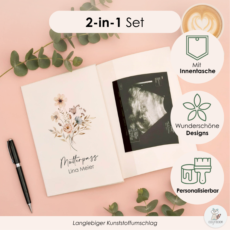 Blumenstrauß Mutterpasshülle Mit Personalisierung