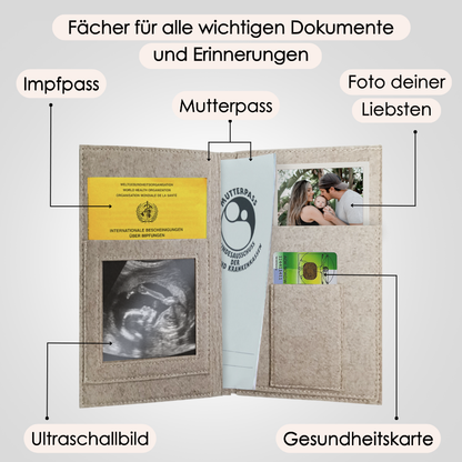 Mutterpass Waldbären Mutterpasshülle aus Filz Ohne Personalisierung