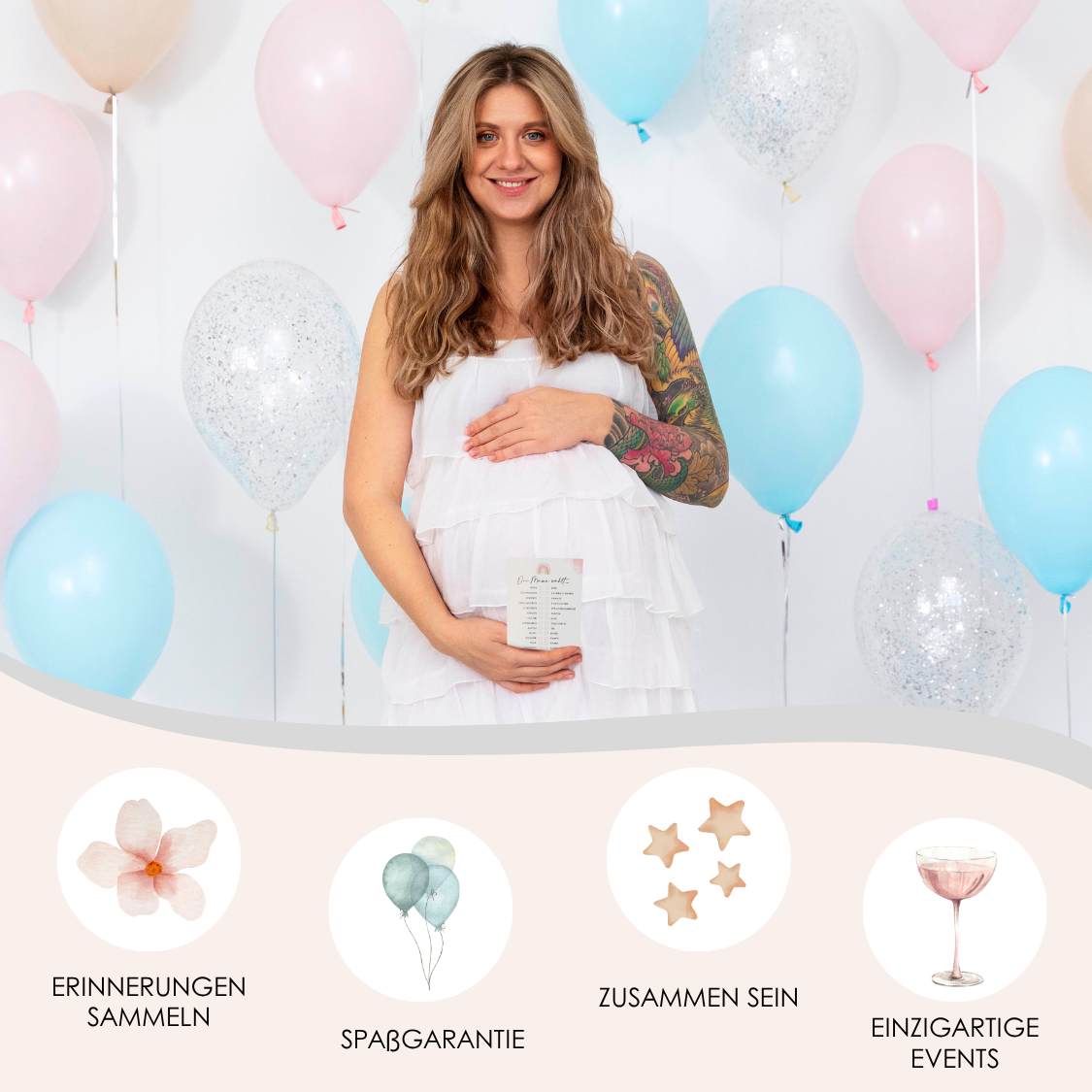 Rosa | 5 Babyparty Spiele für 12 Spieler - Babyparty Geschenk, Karten zum Ausfüllen Partyspiele Babyshower