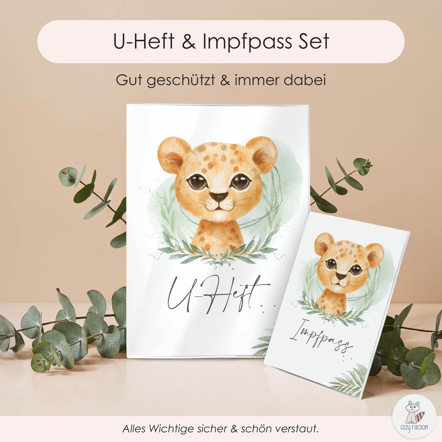 Löwen Junge U-Heft und Impfpasshülle Ohne Personalisierung