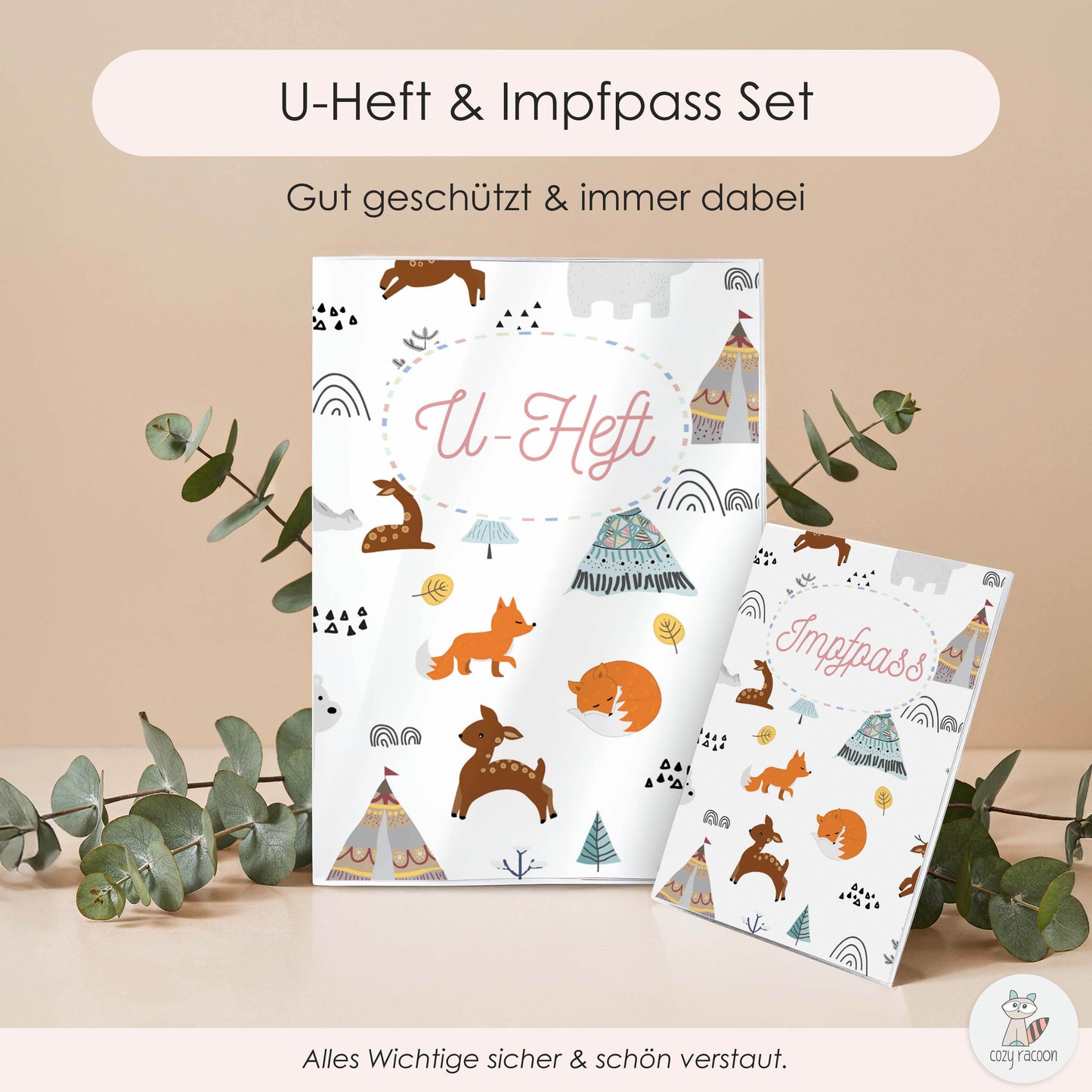 Waldtiere U-Heft und Impfpasshülle Ohne Personalisierung