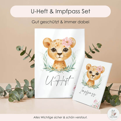 Löwen Mädchen U-Heft und Impfpasshülle Ohne Personalisierung