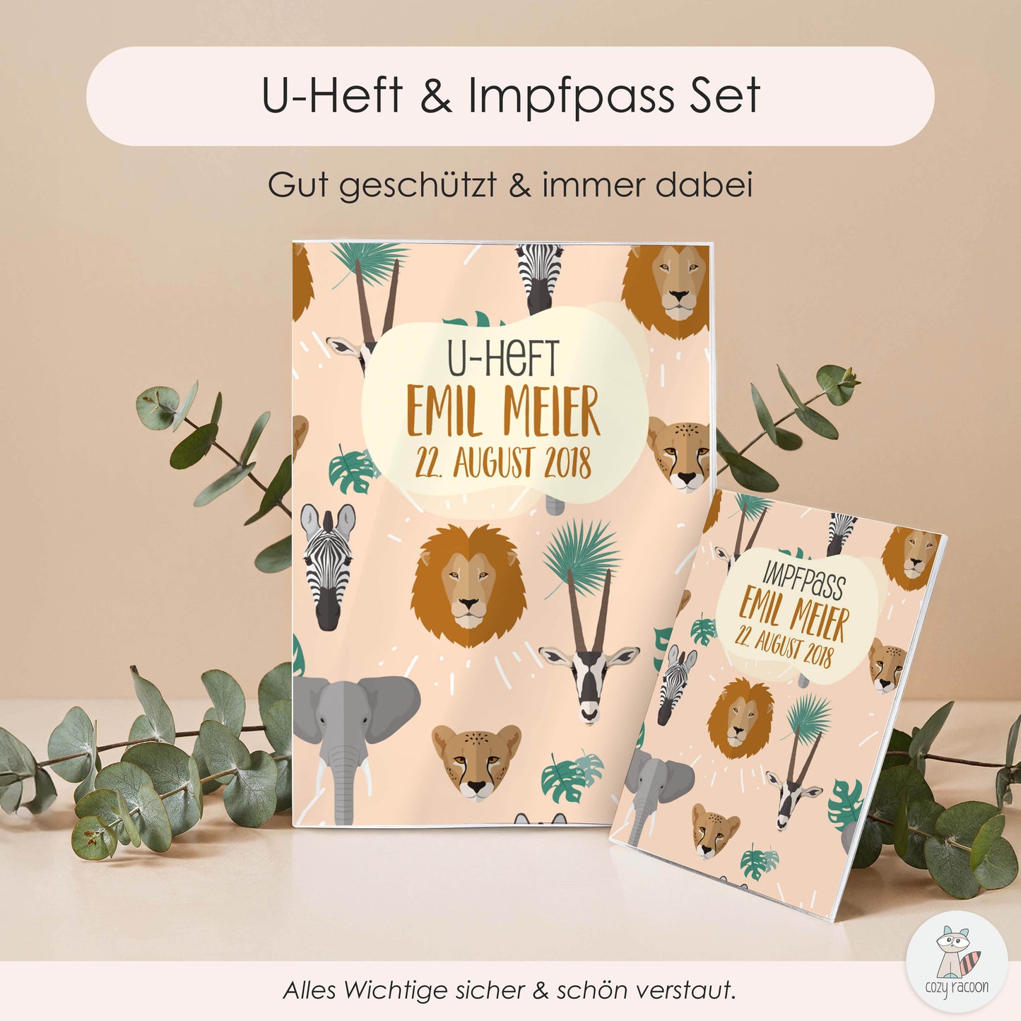 Safari U-Heft und Impfpasshülle Mit Personalisierung