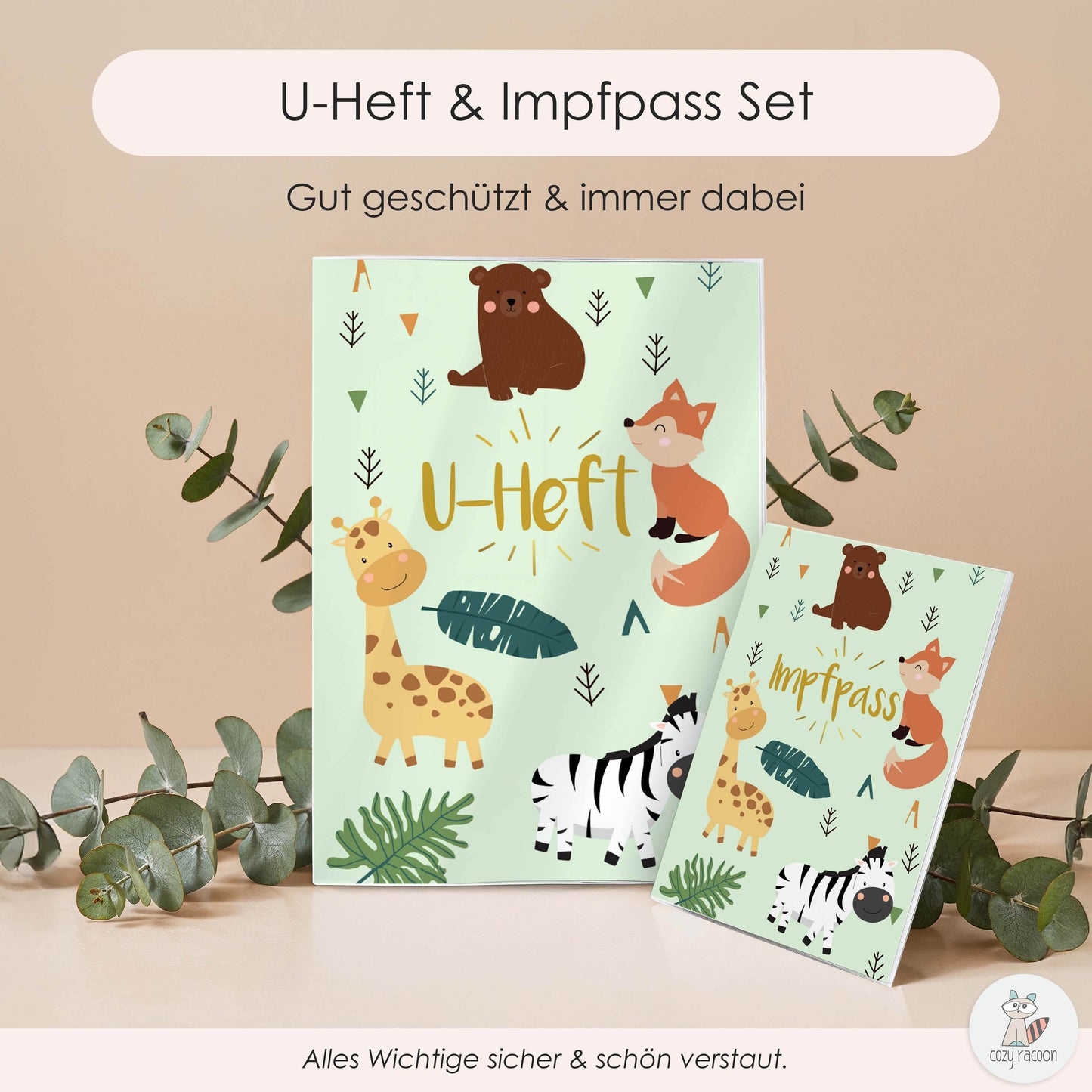 Zebra & Giraffe U-Heft und Impfpasshülle Ohne Personalisierung