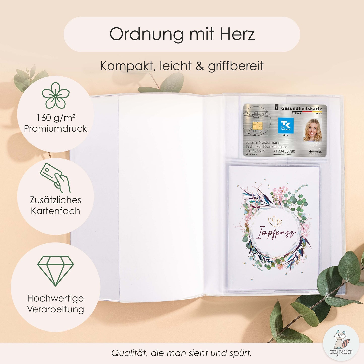 Flower Party U-Heft und Impfpasshülle Ohne Personalisierung