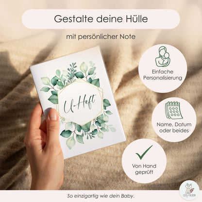 Green Flowers U-Heft und Impfpasshülle Ohne Personalisierung
