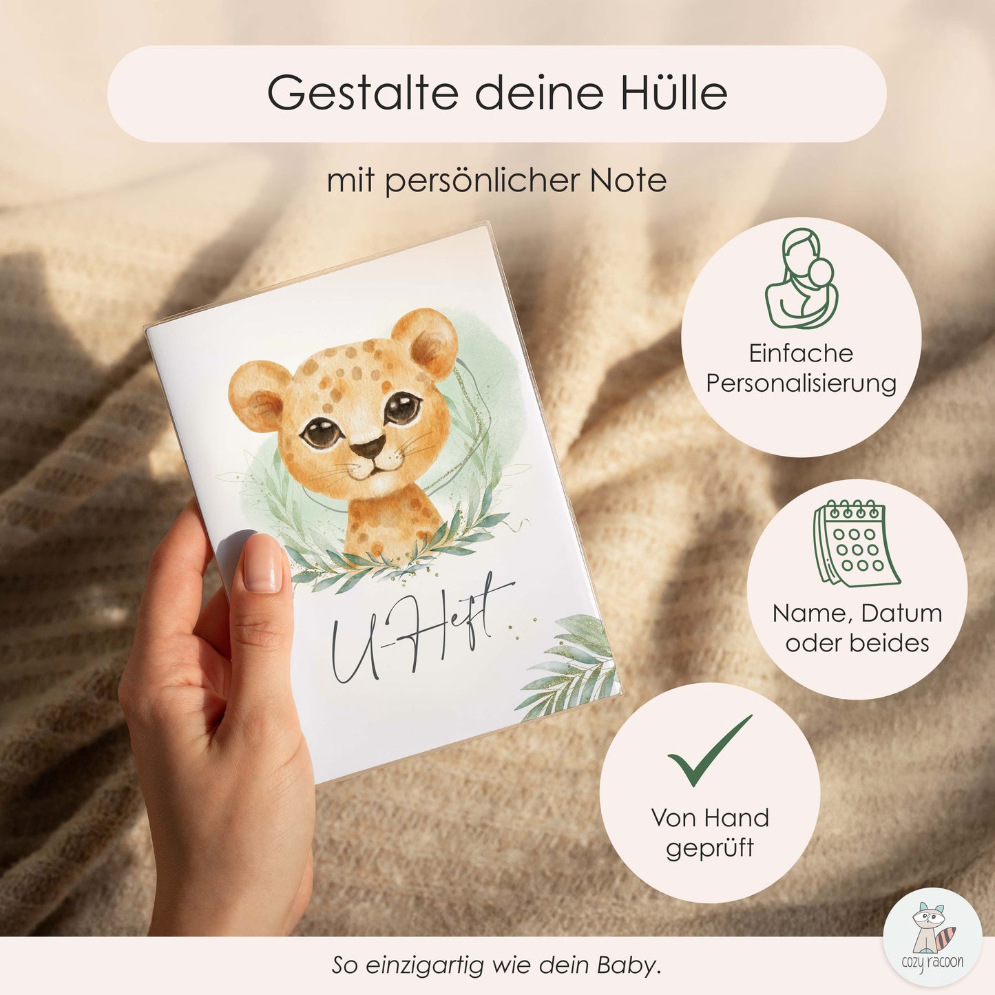 Löwen Junge U-Heft und Impfpasshülle Ohne Personalisierung