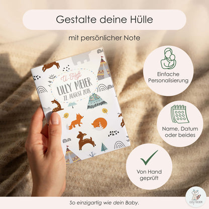 Waldtiere U-Heft und Impfpasshülle Mit Personalisierung