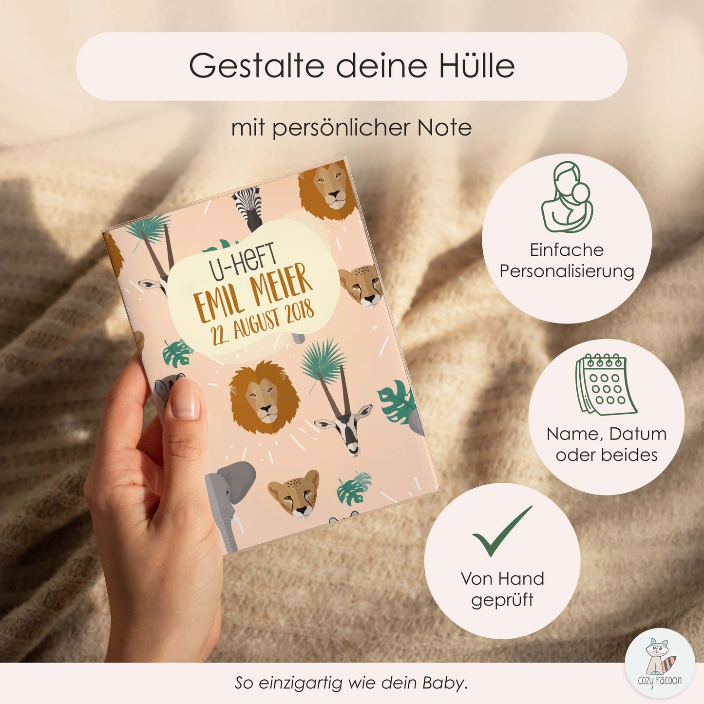 Safari U-Heft und Impfpasshülle Mit Personalisierung