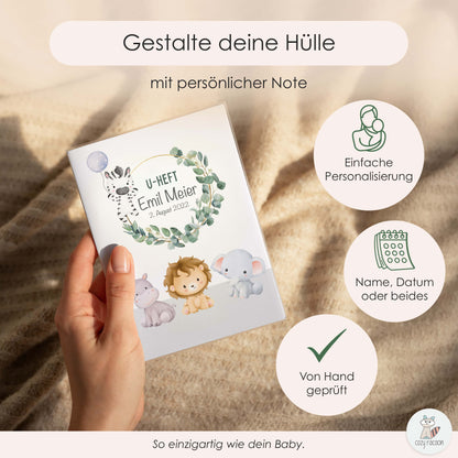 Süße Tiere U-Heft und Impfpasshülle Mit Personalisierung