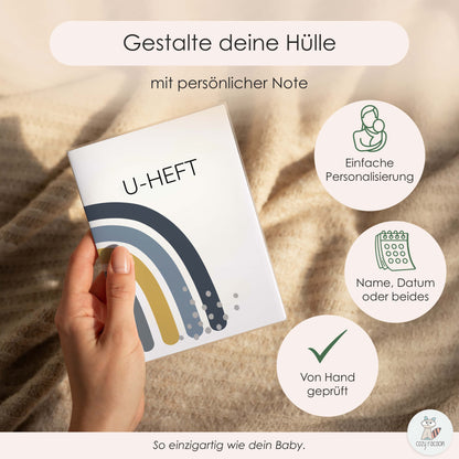 Regenbogen Blau U-Heft und Impfpasshülle Ohne Personalisierung