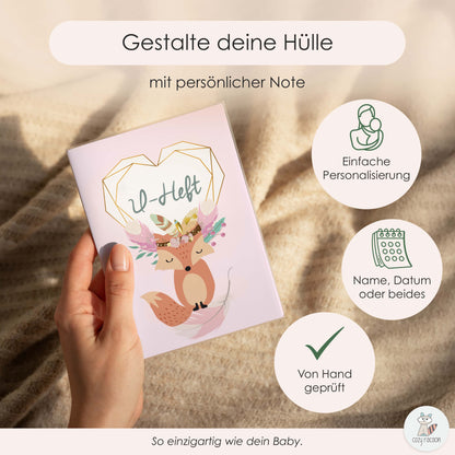 Boho Fuchs Rosa U-Heft und Impfpasshülle Ohne Personalisierung