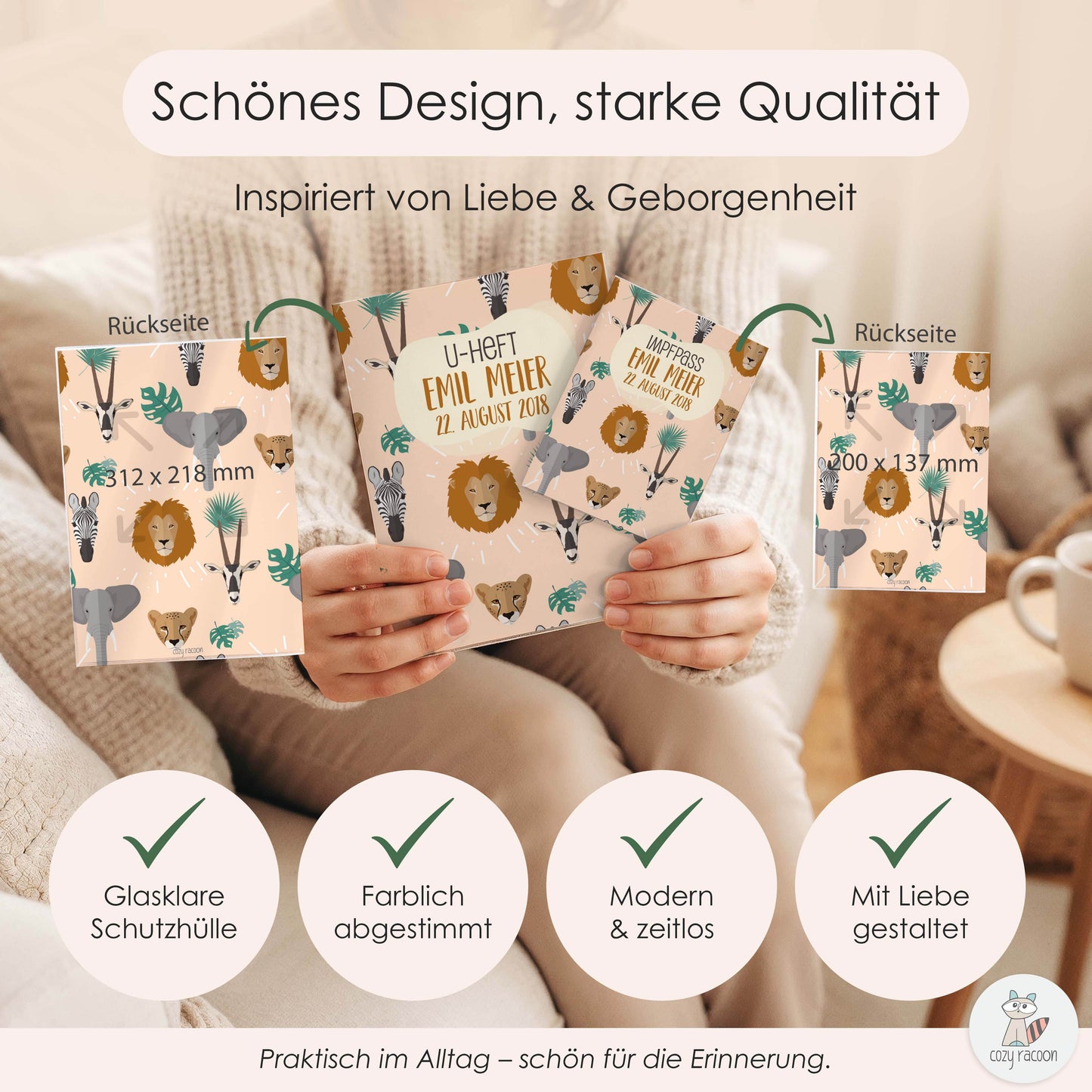 Safari U-Heft und Impfpasshülle Mit Personalisierung