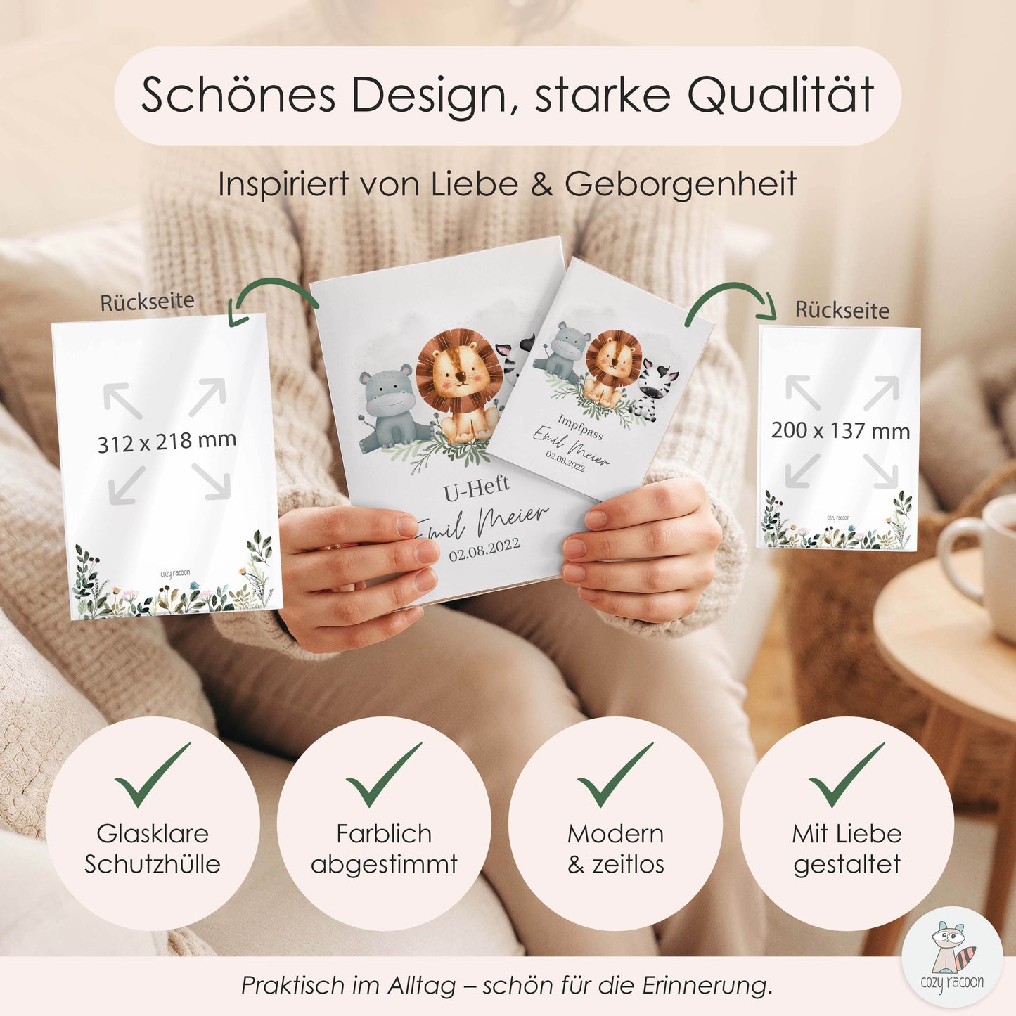 Wilde Freunde U-Heft und Impfpasshülle Mit Personalisierung