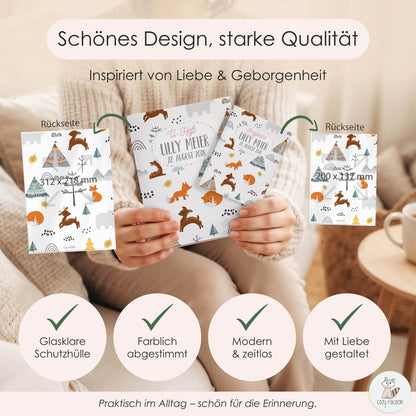 Waldtiere U-Heft und Impfpasshülle Mit Personalisierung