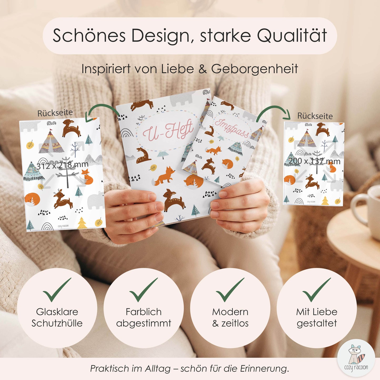 Waldtiere U-Heft und Impfpasshülle Ohne Personalisierung