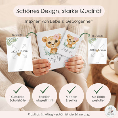 Löwen Mädchen U-Heft und Impfpasshülle Ohne Personalisierung