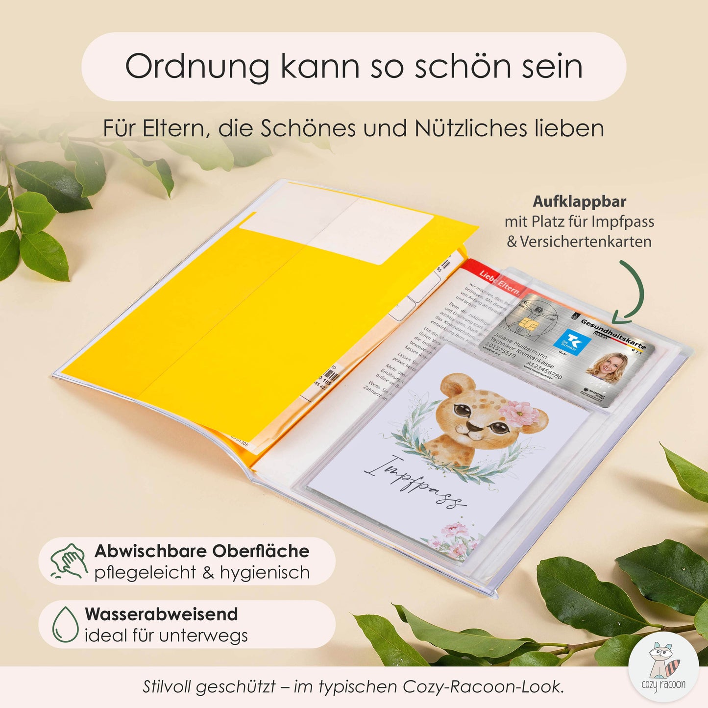 Löwen Mädchen U-Heft und Impfpasshülle Ohne Personalisierung