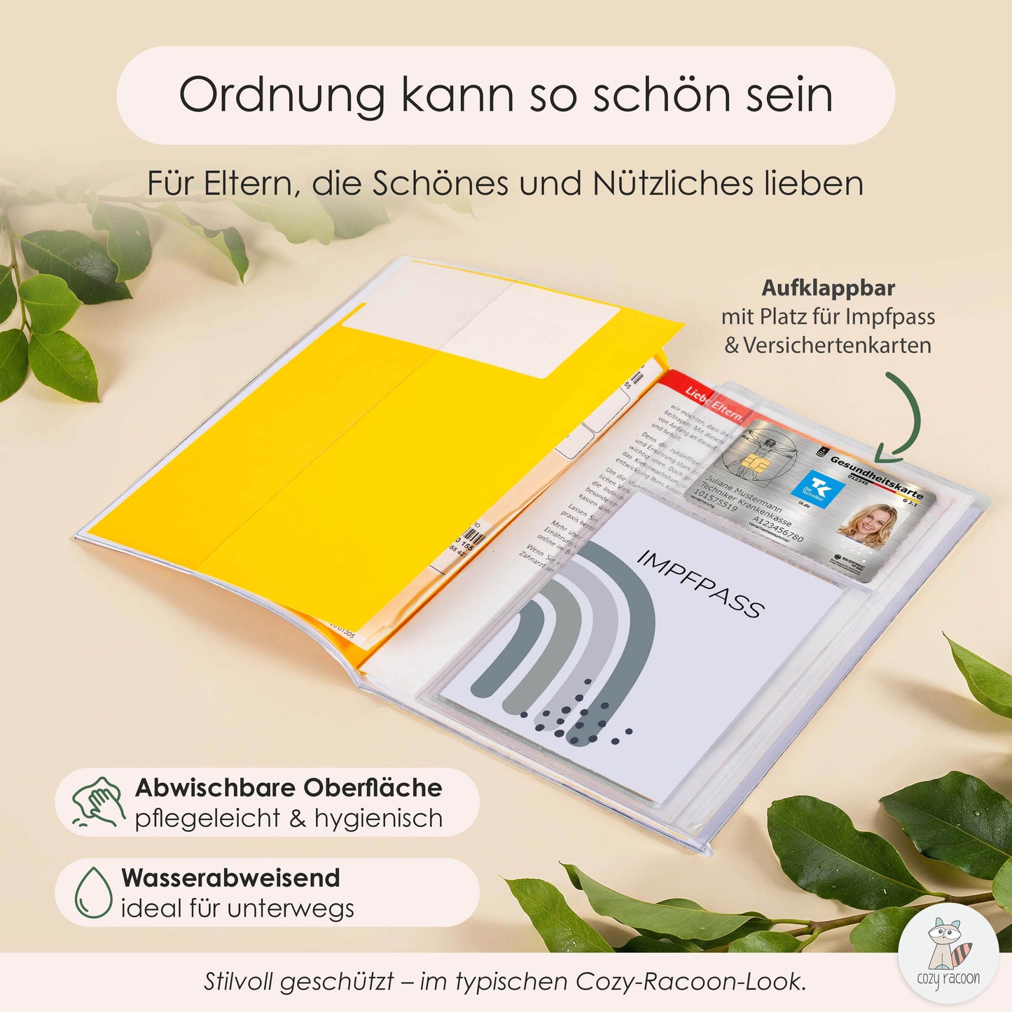 Regenbogen Jadegrün U-Heft und Impfpasshülle Ohne Personalisierung