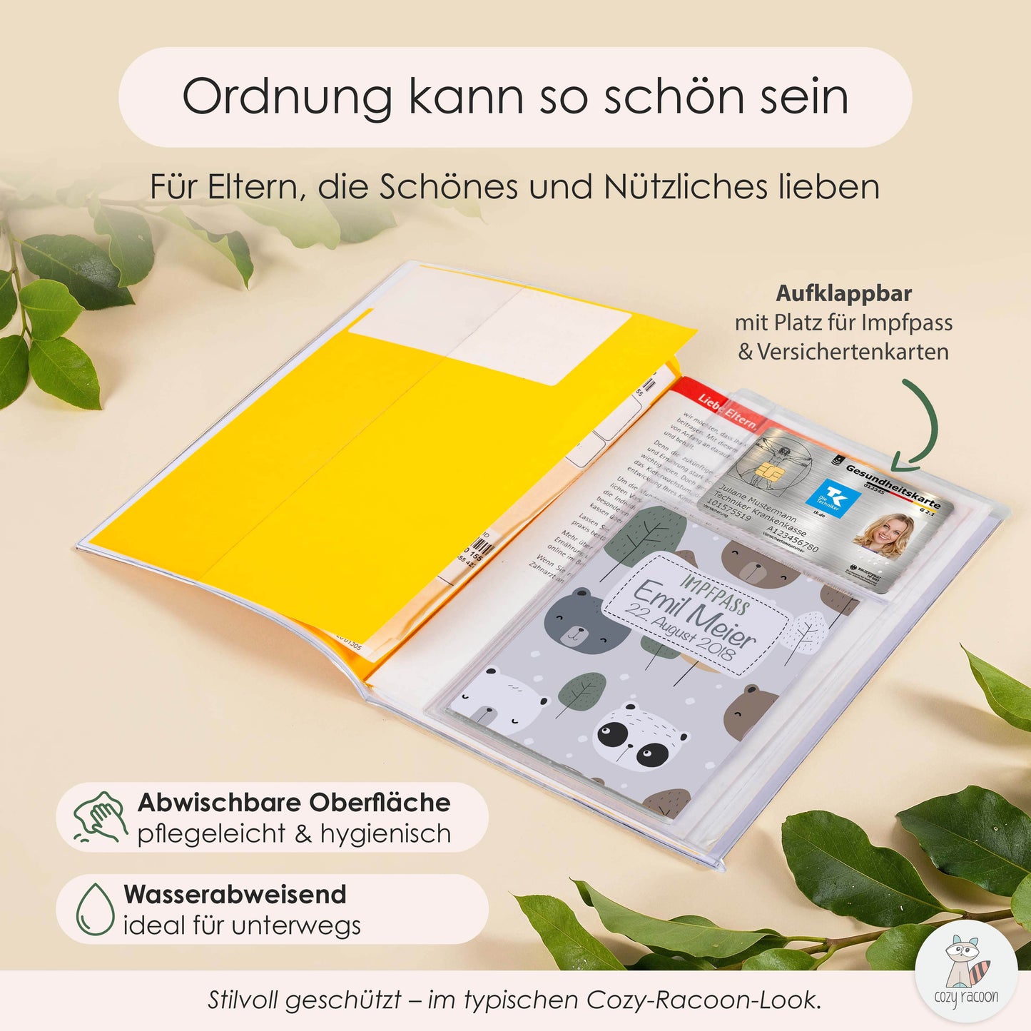 Bären U-Heft und Impfpasshülle Mit Personalisierung