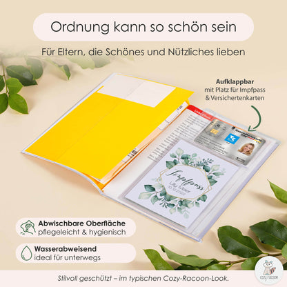 Green Flowers U-Heft und Impfpasshülle Mit Personalisierung