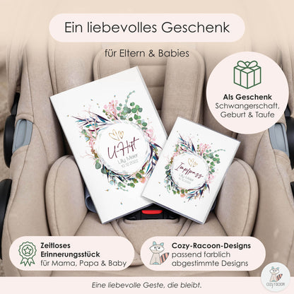 Flower Party U-Heft und Impfpasshülle Mit Personalisierung